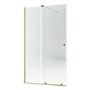 Brushed Brass 1400mm Sliding Shower Door with Wall Support Bar 8mm Glass - Denver