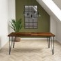 Drew Dark Wood Dining Table with 2 Dining Chairs & 1 Bench in Beige Faux Leather