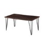 Drew Dark Wood Dining Table with 2 Dining Chairs & 1 Bench in Beige Faux Leather