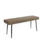 Drew Dark Wood Dining Table with 2 Dining Chairs & 1 Bench in Beige Faux Leather