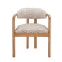 Neutral Jacquard Upholstered Dining Chair with Solid Wood Exposed Back - Darla