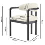 Cream Upholstered Dining Chair with Solid Wood Black Exposed Back - Darla