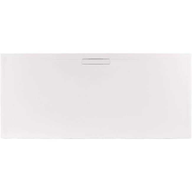 1000x800mm White Stone Resin Low Profile Rectangular Shower Tray with Shower Waste - Helsinki