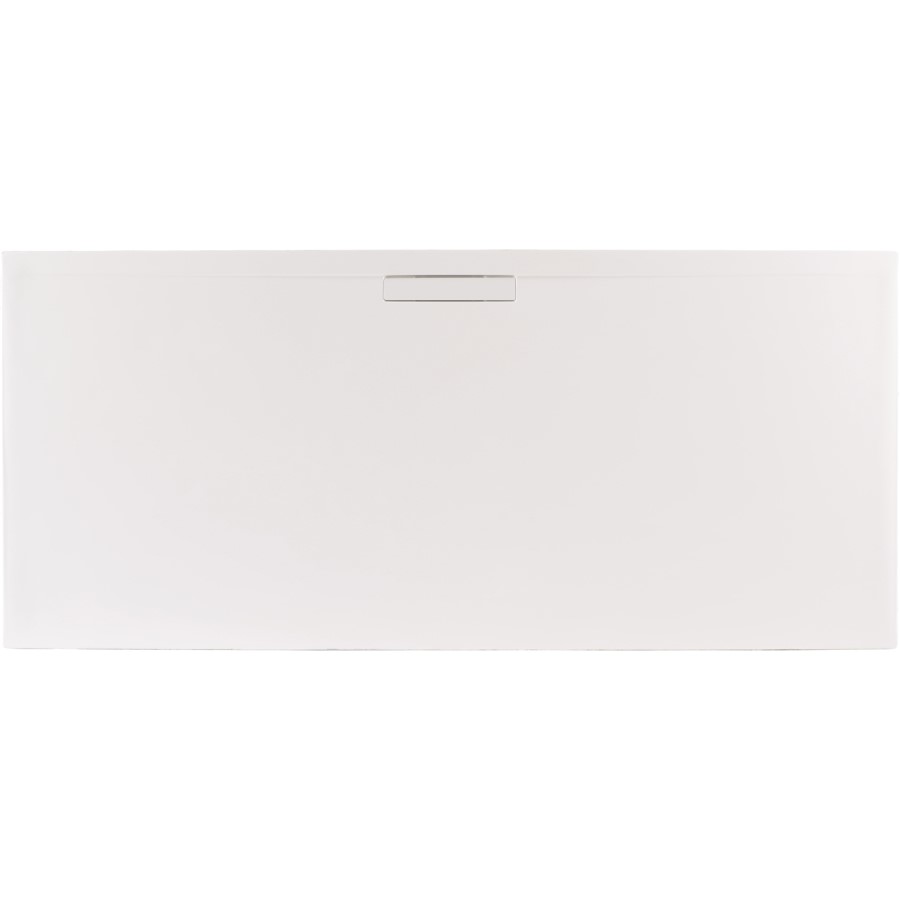 Grade A2 - 1000x800mm White Stone Resin Low Profile Rectangular Shower Tray with Shower Waste - Helsinki