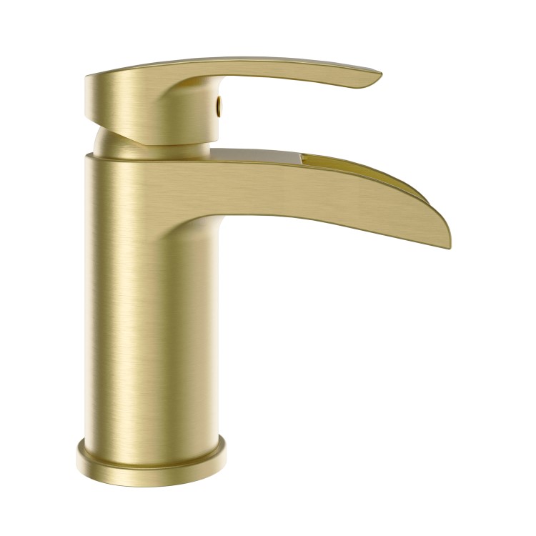 Brushed Brass Mono Basin Mixer Tap - Elina