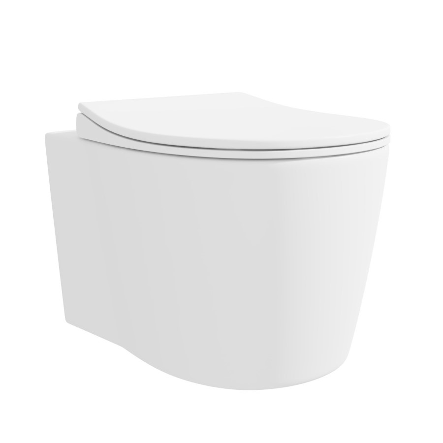 Wall Hung Toilet with Soft Close Toilet Seat, Gunmetal Flush Plate, 1168mm Frame & Cistern - Alcor 