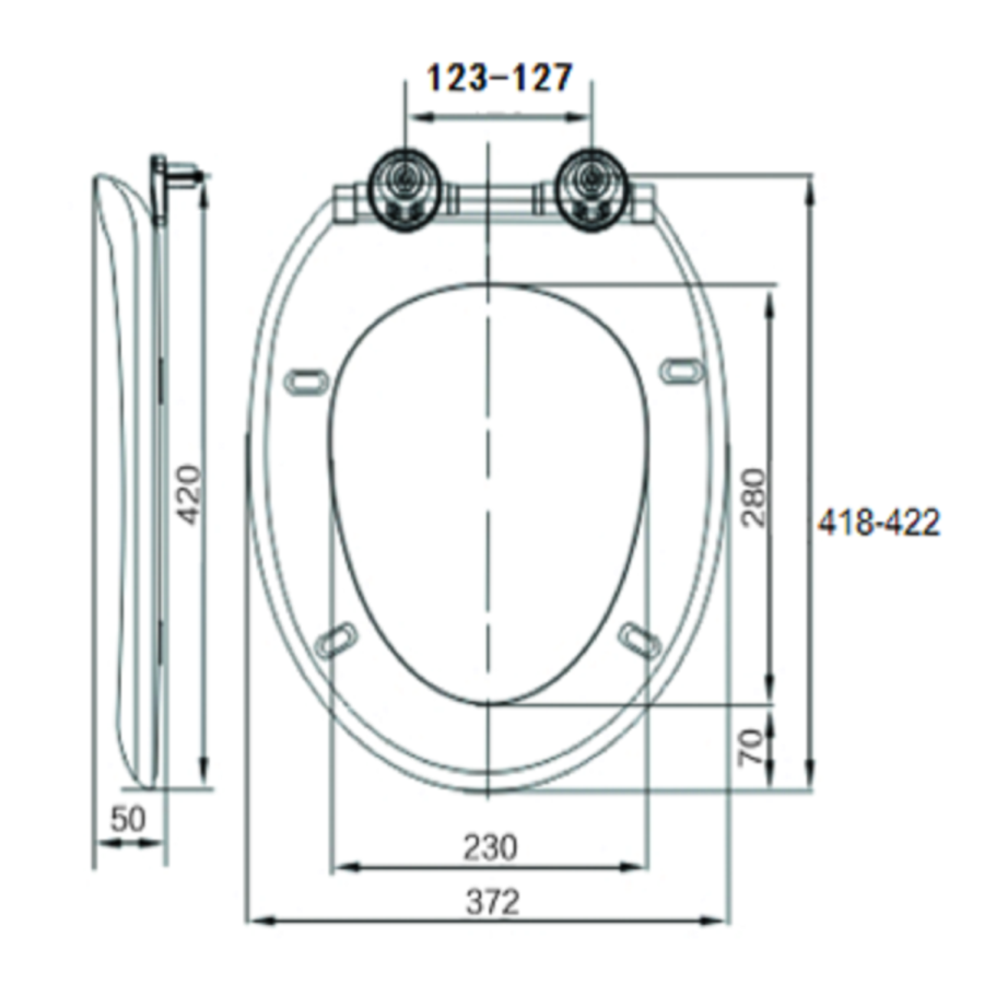 Wall Hung Toilet with Soft Close Toilet Seat, Gunmetal Flush Plate, 1168mm Frame & Cistern - Alcor 