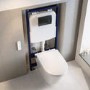 Wall Hung Smart Bidet Toilet with Gunmetal Flush Plate & 1168mm Frame & Cistern - Purificare 