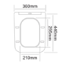 Wall Hung Toilet with Soft Close Seat, Gunmetal Flush Plate, 820mm Frame & Cistern - Albi