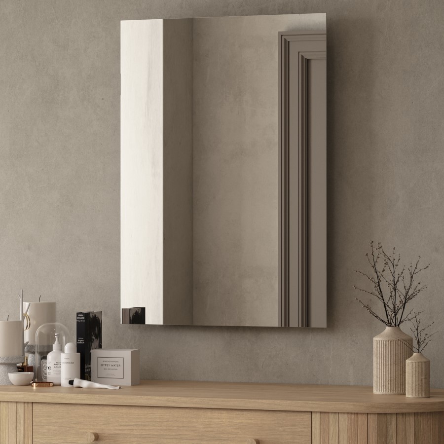 Rectangular Backlit Wall Mirror with Battery Operated Lights 50 x 70cm - Elio