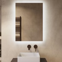 Rectangular Backlit Bathroom Mirror with Battery Operated Lights 500 x 700mm - Elio