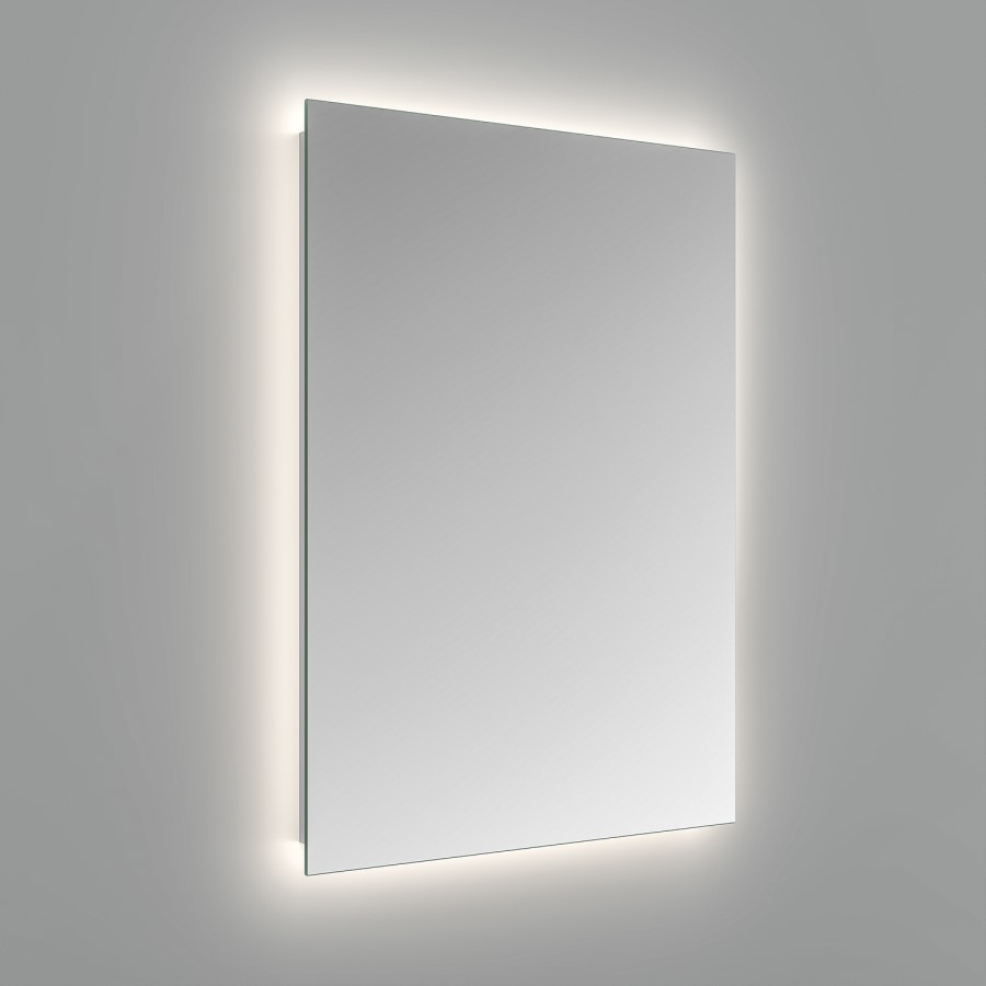 Rectangular Backlit Bathroom Mirror with Battery Operated Lights 500 x 700mm - Elio