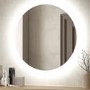 Round Backlit Wall Mirror with Battery Operated Lights 80cm- Elio