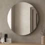 Round Backlit Wall Mirror with Battery Operated Lights 80cm- Elio