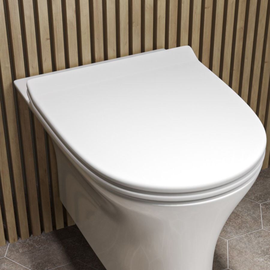 Wall Hung Toilet with Soft Close Toilet Seat, Gunmetal Pneumatic Flush Plate, 1168mm Frame & Cistern - Indiana