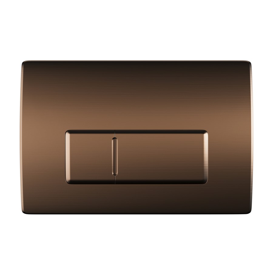 Wall Hung Toilet with Soft Close Toilet Seat, Brushed Bronze Flush Plate, 820mm Frame & Cistern - Albi
