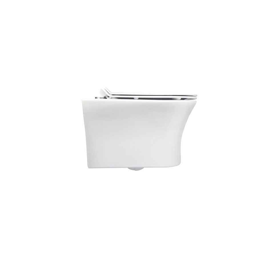 Wall Hung Toilet with Soft Close Toilet Seat, Gunmetal Pneumatic Flush Plate, 1168mm Frame & Cistern - Indiana