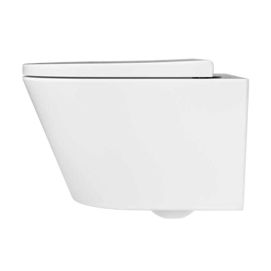 Wall Hung Toilet with Soft Close Toilet Seat, Gunmetal Pneumatic Flush Plate, 820mm Frame & Cistern - Newport
