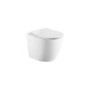 Wall Hung Toilet with Soft Close Seat, Gunmetal Pneumatic Flush Plate, 820mm Frame & Cistern - Roma