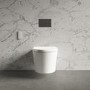 Wall Hung Smart Bidet Toilet with Gunmetal Flush Plate & 820mm Frame & Cistern - Purificare