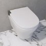 Wall Hung Smart Bidet Toilet with Heated Seat & Gunmtal Pneumatic Flush Plate, 1168mm Frame & Cistern - Purificare