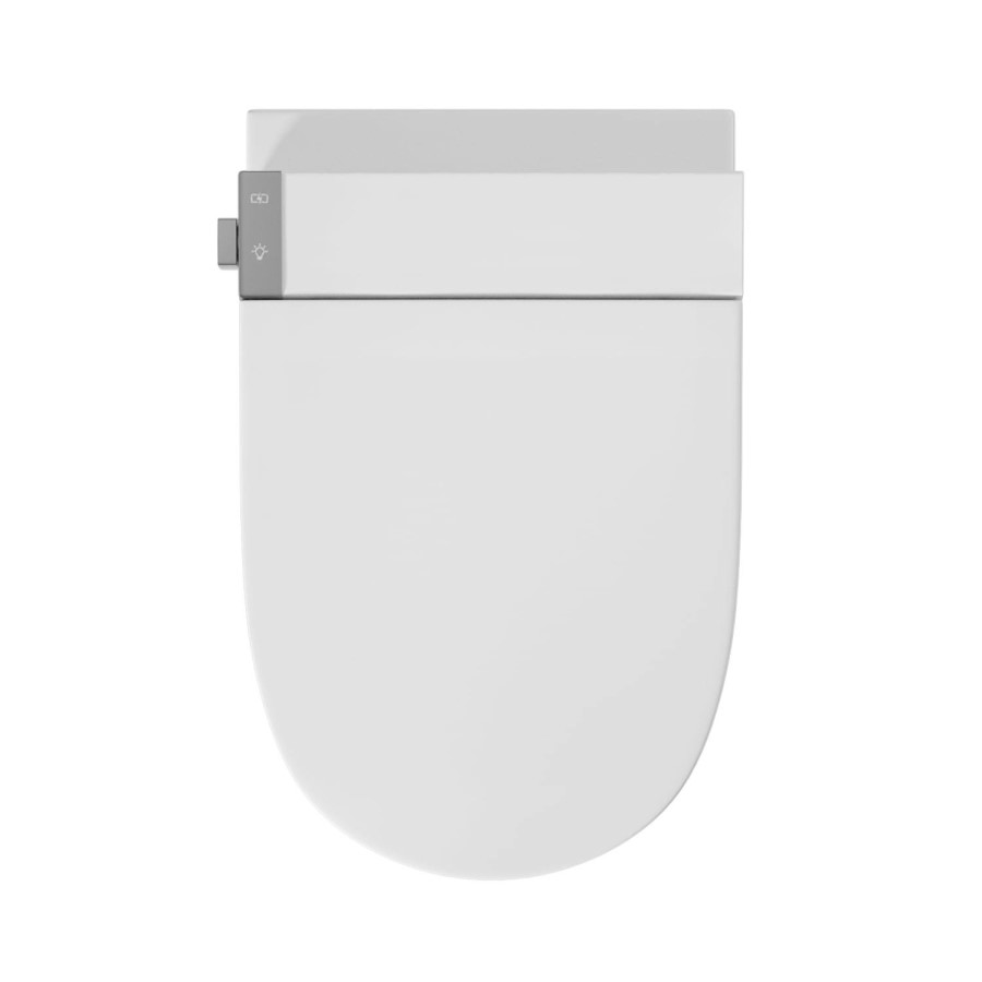 Wall Hung Smart Bidet Toilet with Heated Seat & Gunmtal Pneumatic Flush Plate, 1168mm Frame & Cistern - Purificare