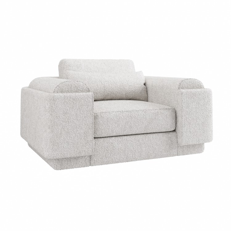 ONLY OPENED - Cream Boucle Armchair - Elvi