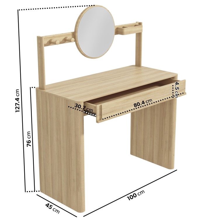 Light Wood 3 Piece Bedroom Furniture Set with Dressing Table - Emile Sustainable Furniture