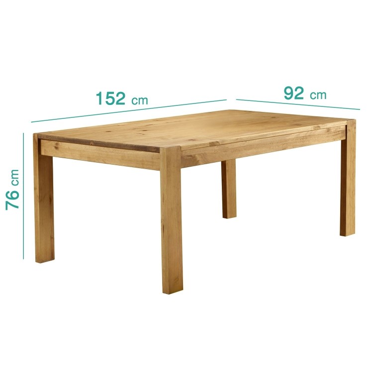 Solid Pine Rectangle Dining Table with 2 Dining Benches - Emerson