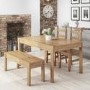 Emerson Solid Pine Dining Set with Bench & 2 Corona Chairs