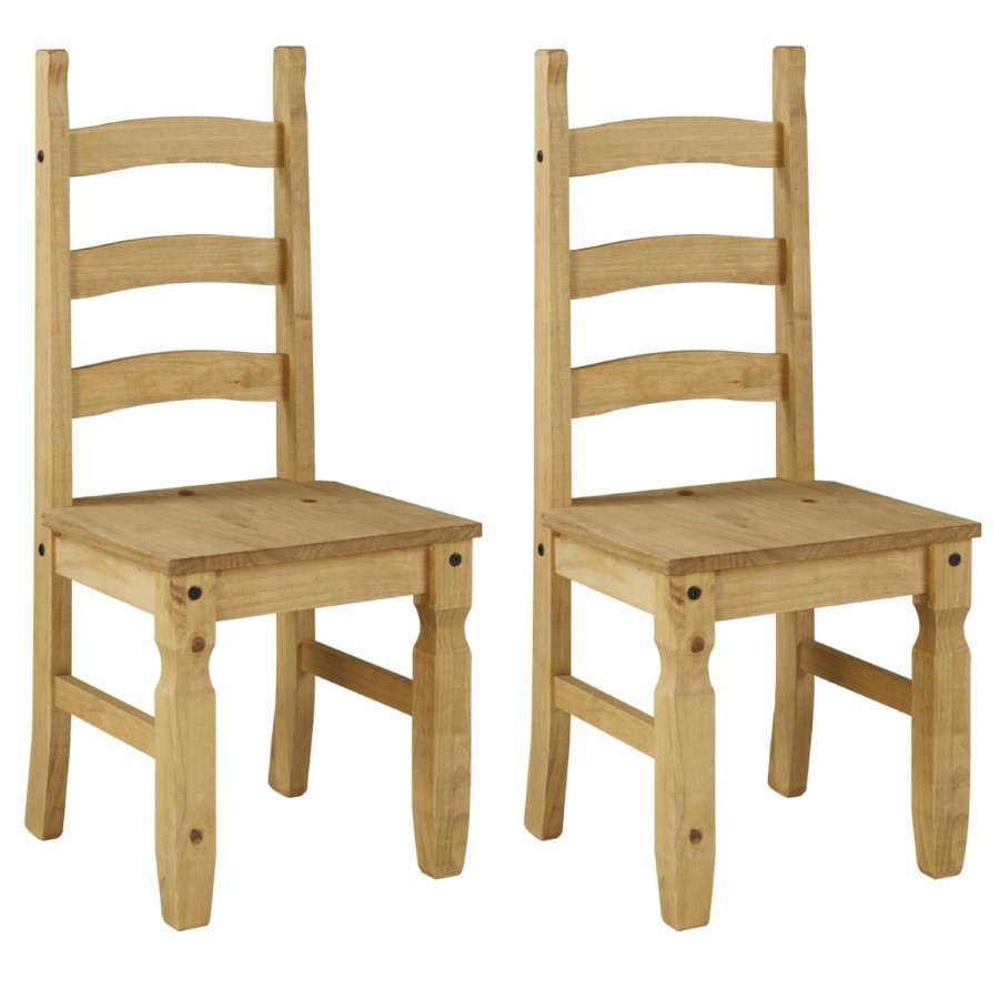 Solid Pine Dining Set with 2 Benches & 2 Chairs - Emerson