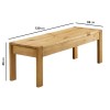 Solid Pine Dining Set with 2 Matching Dining Benches - Seats 4 - Emerson