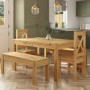 Solid Pine Dining Table with 2 Matching Benches and Chairs - Seats 6 - Emerson