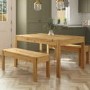 Solid Pine Dining Table with 2 Matching Dining Benches- Seats 4 - Emerson