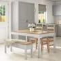 Emerson Grey & Pine Dining Table with 2 Chairs & 1 Bench