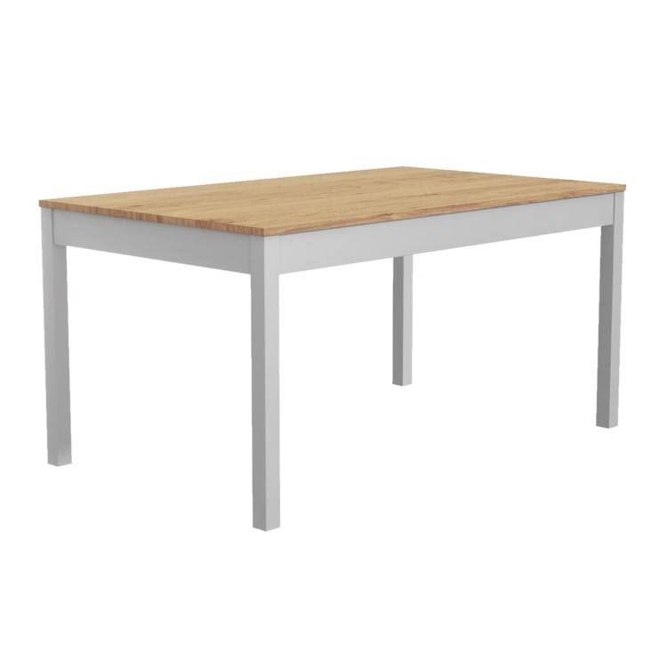 Emerson Grey & Pine Dining Table with 2 Grey Dining Benches