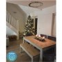 Grey & Solid Pine Dining Table & 2 Benches - Emerson