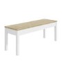 Solid Pine & White Dining Table with 2 Matching Dining Benches - Seats 4 - Emerson