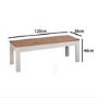 Large Grey & Solid Pine 2 Seater Hallway Bench - Emerson