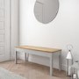 Large Grey & Solid Pine 2 Seater Hallway Bench - Emerson