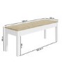 Large White & Solid Pine Hallway Bench - Seats 2 - Emerson