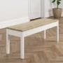 Large White & Solid Pine Hallway Bench - Seats 2 - Emerson