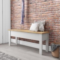 Grey & Pine Hallway Bench with Storage - Emerson Grey & Pine Hallway Bench with Storage - Emerson