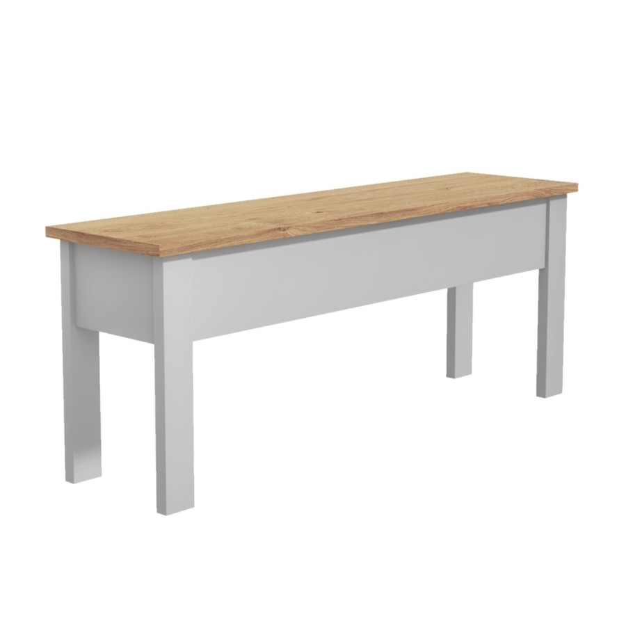 Grey & Pine Hallway Bench with Storage - Emerson