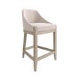 Set of 2 Beige Textured Fabric Kitchen Stool With Back  - Etta