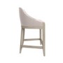 Beige Textured Upholstered Kitchen Stool With Back  - Etta