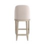 GRADE A1 - Beige Textured Upholstered Kitchen Stool With Back  - Etta