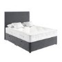 Grey Velvet Super King Divan Ottoman Bed with Plain Headboard - Langston