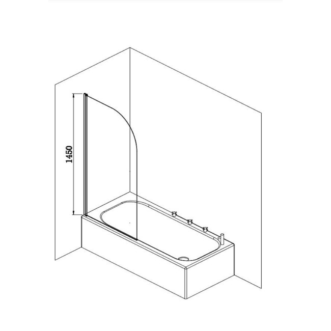 Freestanding Shower Bath Single Ended Left Hand Corner with Chrome Bath Screen 1650 x 780mm - Faro