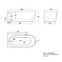 Freestanding Shower Bath Single Ended Left Hand Corner with Black Bath Screen and Towel Rail 1650 x 780mm - Faro